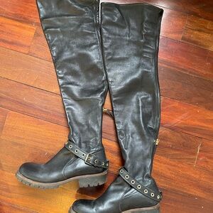Sergio Rossi Black Combat & Moto Boots